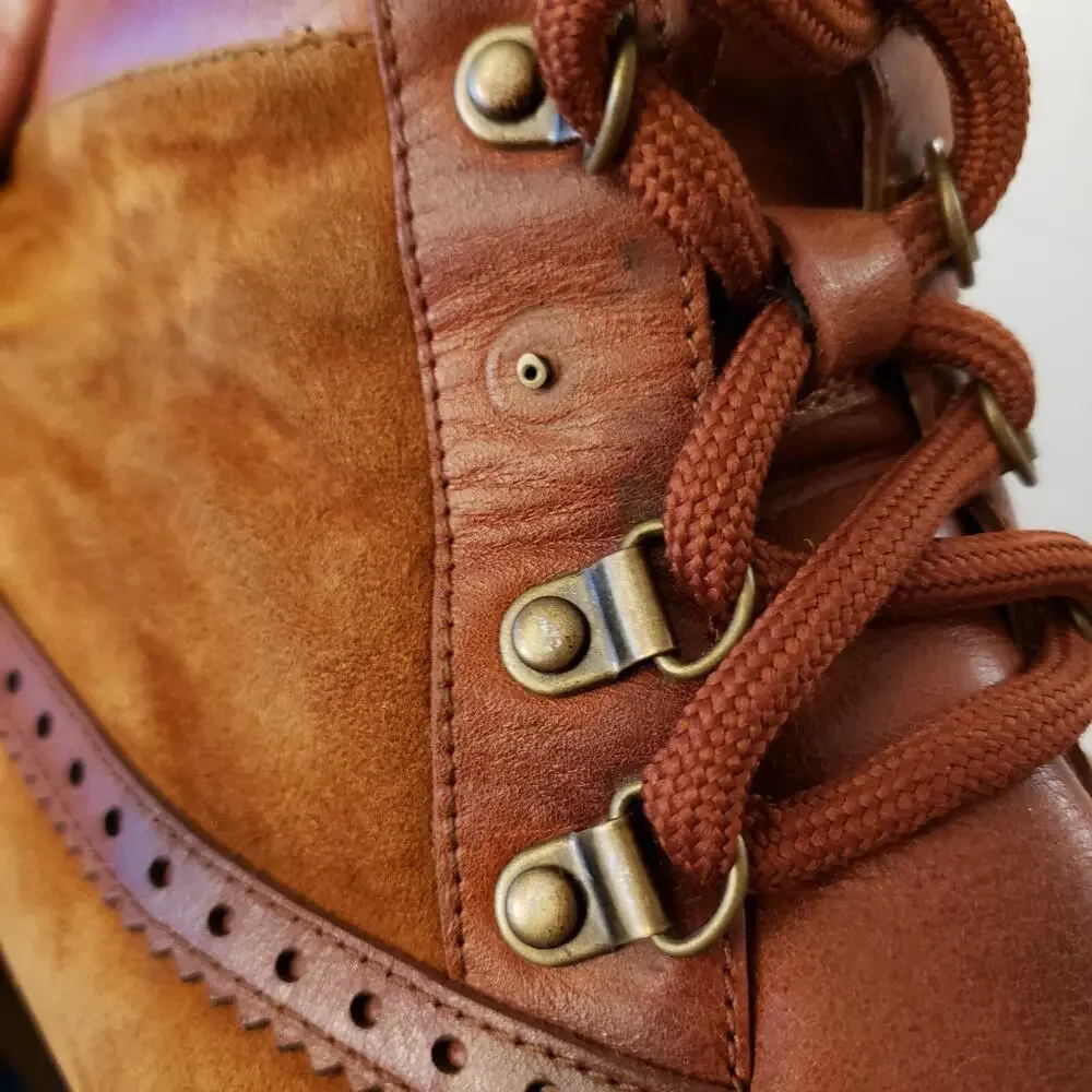 Sundance Mam' Zelle Womens Size EU 38 US 7.5-8 Brown Leather Wedge Western Shoes